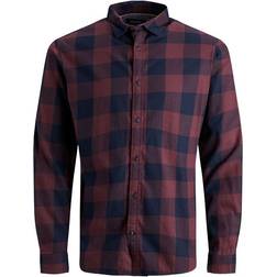 Jack & Jones Paita Tummansininen/Viininpunainen