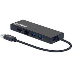 Manhattan Usb A - Hdmi/USB A/Rj45/ VGA M-F Adapter