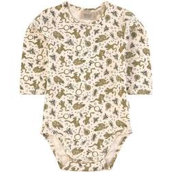 Wheat Baby Bodysuit - Eggshell Frogs