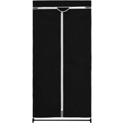 vidaXL With Zippers Black Garderob 75x160cm 2st