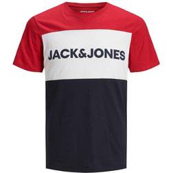 Jack & Jones Color Blocked Logo Ornited T-shirt - Red/Tango Red