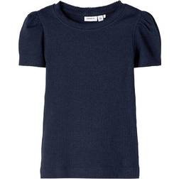 Name It Slim Fit Rib T-shirt - Blue/Dark Sapphire (13190953)
