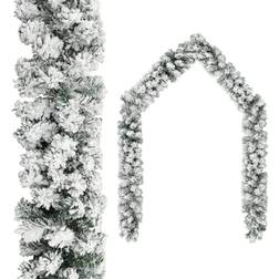 vidaXL Christmas Garland With Flocked Snow Green 20 M Pvc