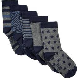 Minymo Calcetines Patrón Gris Claro 5-Pack