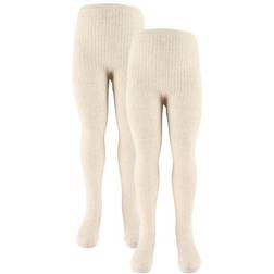 Name It Rib Tights 2-pack - Beige/Peyote Melange (13192399)