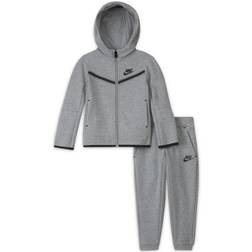 NIKE Baby Sportswear Tech Fleece Zip Hoodie & Pants Set - Dark Grey Heather (76H052-042)