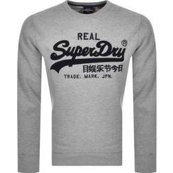 Superdry Vintage Logo Crew Neck Chenille Sweatshirt - Heather Gray