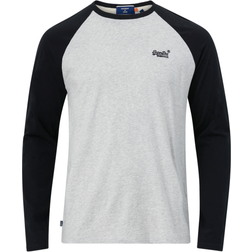 Superdry Organic Cotton Baseball Top - Off White Marl