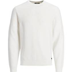 Jack & Jones Blacamp Knit Structure Crew Neck White