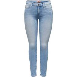 Only Onlshape Life Reg Ankle Skinny Fit Jeans - Blue/Light Blue Denim