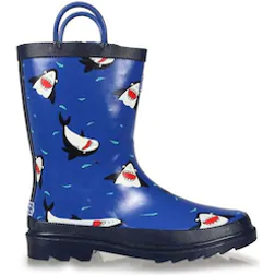 Regatta Kid's Minnow Printed Wellington Boots - Shark Nautical Blue