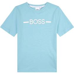 HUGO BOSS Boy's Logo Print Short Sleeve T-Shirt - Sea Green