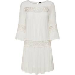 Only Tyra 3/4 Flare Short Dress - White