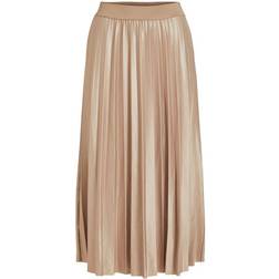 Vila Nitban Pleated Midi Skirt - Beige/Sandshell