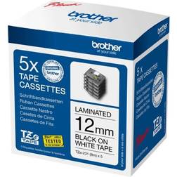 Brother Laminated Label Tape Black on White