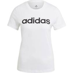 Adidas Women's Loungewear Essentials Slim Logo T-shirt - White/Black