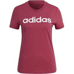 Adidas Women's Loungewear Essentials Slim Logo T-shirt - Wild Pink/White