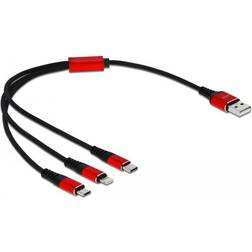 DeLock USB A-USB Micro-B/Lightning/USB C 2.0
