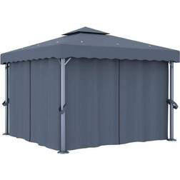 vidaXL Gazebo with Curtain