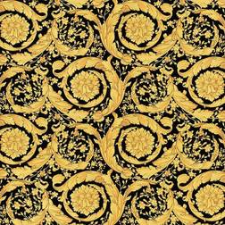 Versace Papier peint wallpaper 3 Barocco Flowers in Metallic Schwarz 935834