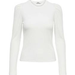 Only Puff Sleeve Top - White/Cloud Dancer