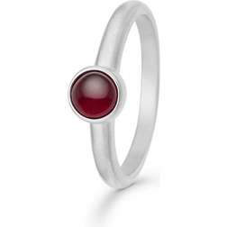 Mads Z Cabochon Ring - Silver/Ruby