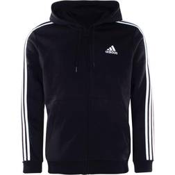 Adidas Essentials Fleece 3 Stripes Full Zip Hoodie Men - Black