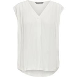 Only V-Neck Top - White/Cloud Dancer