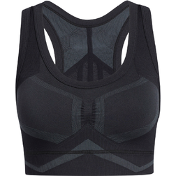 Adidas Studio Two-Tone Bra - Black/Dgh Solid Grey