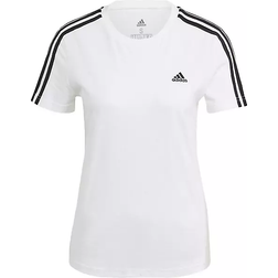 adidas Women's Loungewear Essentials Slim 3-Stripes T-shirt - White/Black