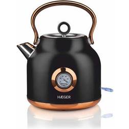 Haeger Bouilloire Électrique Art Deco Noir Cuivre 2200W 1.7L