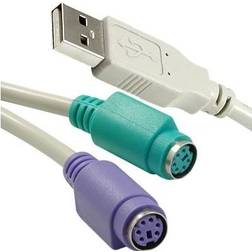 MicroConnect USB A-2PS/2 M-F 0.3m