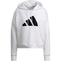 Adidas Sudadera Three Bar Hoodie - White Female