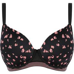 Freya Wild Demi Plunge Moulded Bra - Black Rose