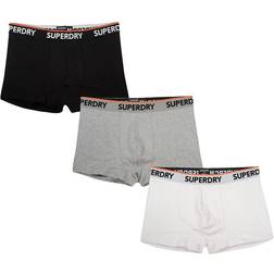 Superdry Organic Cotton Classic Trunk 3-pack - Black/Grey Marl/Optic