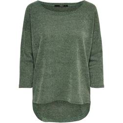 Only Oversize 3/4 Sleeved Top - Green/Green Bay