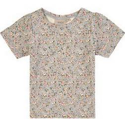 Wheat Milka T-shirt - Dusty Dove Flowers (0123d-186-9052)