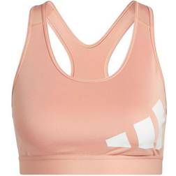 Adidas Believe This Medium-Support Workout Logo Bra - Ambient Blush/White