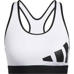 adidas Believe This Medium-Support Workout Logo Bra - White/Black