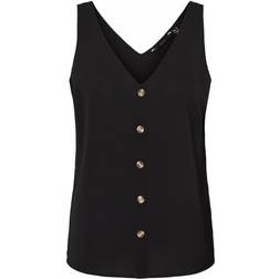 Vero Moda Button Sleeveless Top - Black