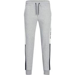 Jack & Jones Will Logo Blocking Sweat Trousers - Grey/Light Grey Melange