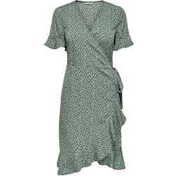 Only Wrap Dress Wvn Green Female