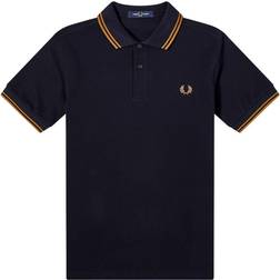 Fred Perry Twin Tipped Polo Shirt - Navy/Dark Caramel/Dark Caramel