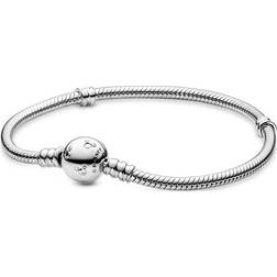 Pandora Disney Moments Sparkling Mickey Mouse & Snake Chain Bracelet - Silver/Transparent