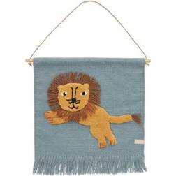 OYOY Adorno De Pared Jumping Lion 52x55 cm Azul