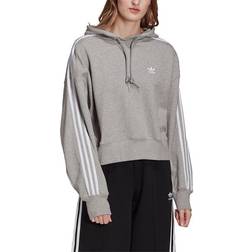 Adidas Felpa da Donna Con Cappuccio Crop - Gris