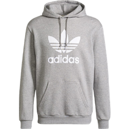 adidas Adicolor Classics Trefoil Hoodie - Medium Grey Heather/White