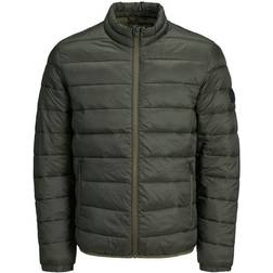 Jack & Jones Zip Through Puffer Jacket - Green/Rosin