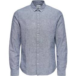 Only & Sons Caiden Linen Shirt Duifblauw