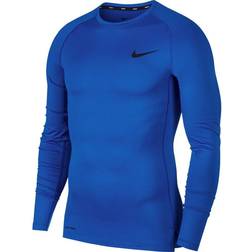 Nike Pro LS Top Blue Male Ropa Camiseta de manga corta Fitness Azul